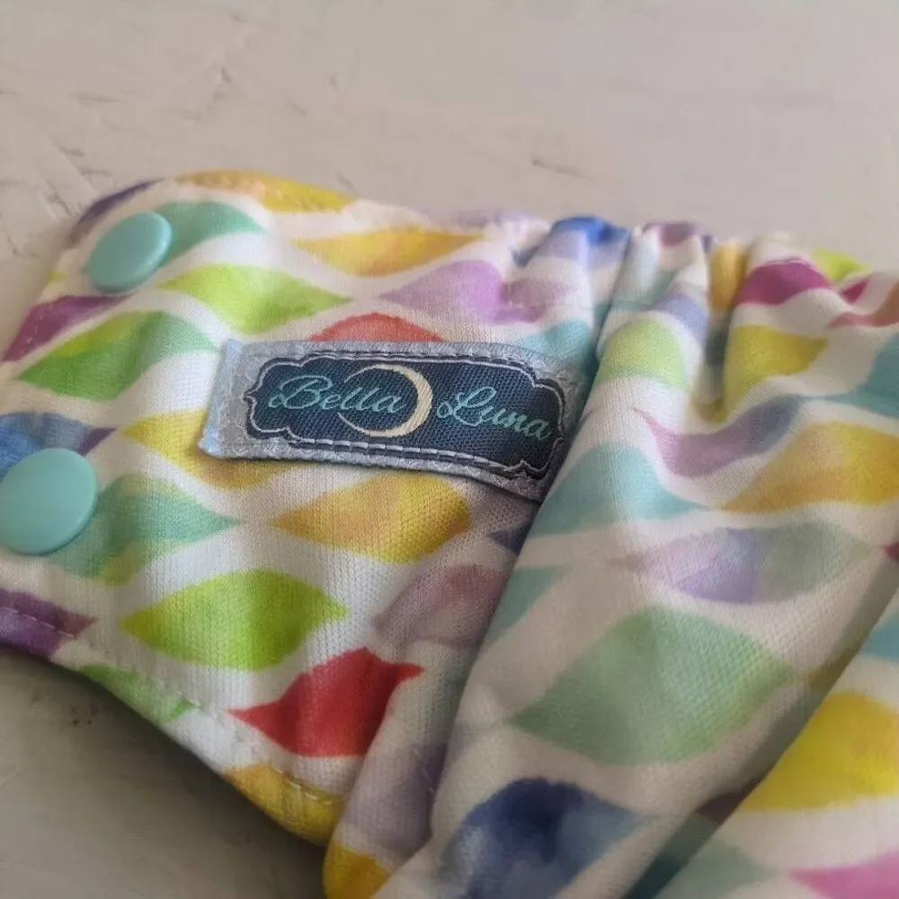 Bella Luna Pocket Cloth Diaper Small Geometric Diamonds Pink No Insert